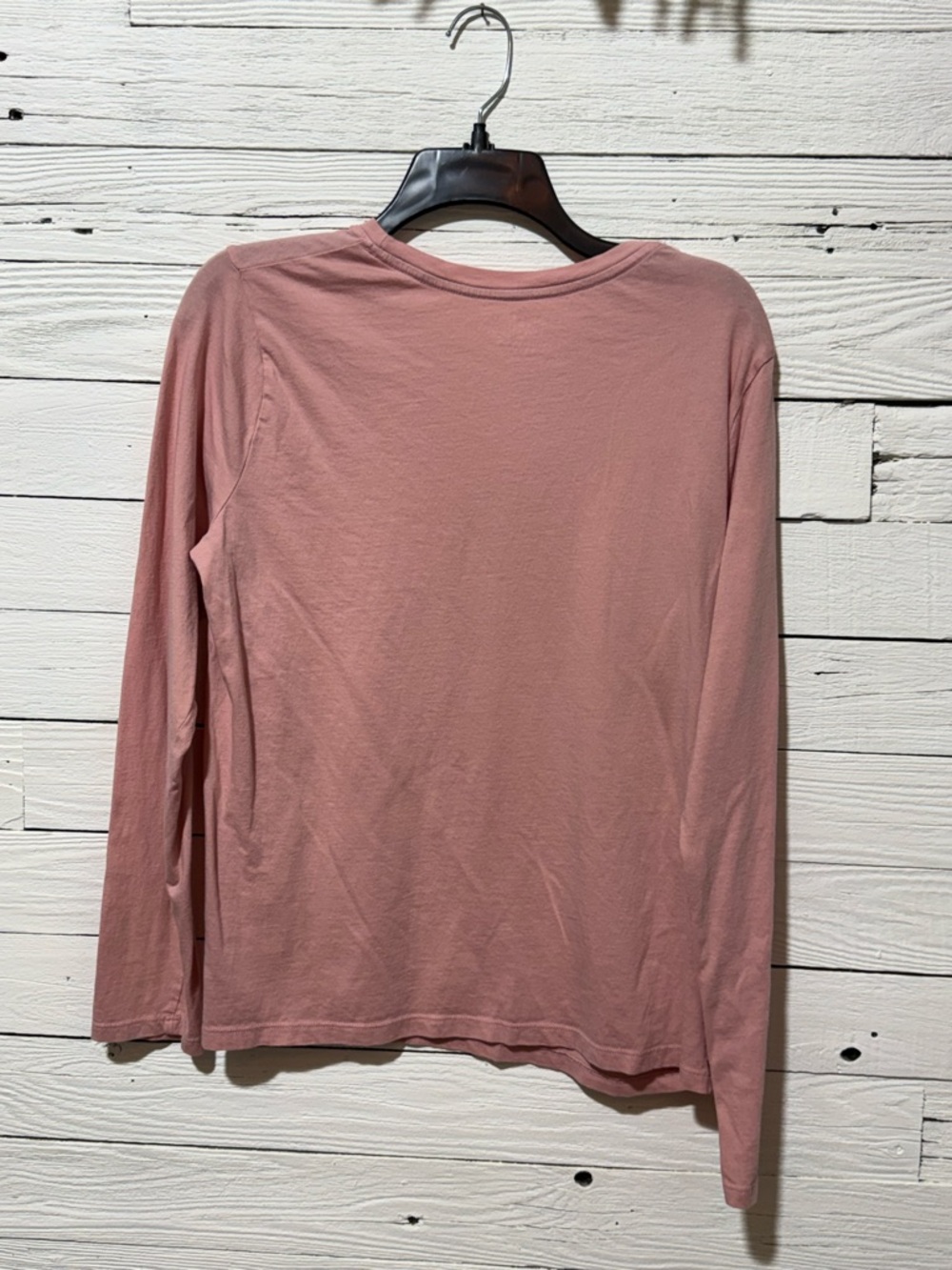Time and Tru Long-Sleeve Crewneck Top - Dusty Pink Tops Womens Casual - Picture 3 of 3